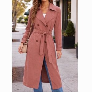 TOWNE from London Fog Trench Coat Dusty Rose Size 8